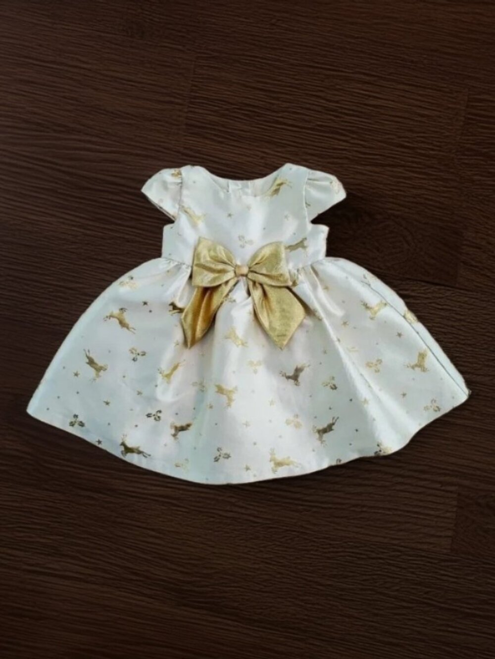 Bonnie Baby Gold Reindeer Dress Size 24m